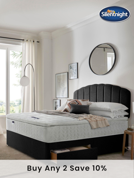 Silentnight Black Miracoil Pillow Top Mattress and 2 Drawer Divan Base Bed Set (A81912) | £510 - £695