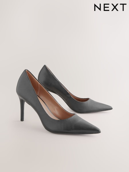 Black Standard/Wide Fit Forever Comfort® Leather Mid Court Shoes (A82465) | £44