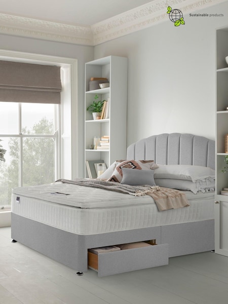 Silentnight Grey 1000 Mirapocket Pillow Top 2 Drawer Divan Bed Set (A83198) | £580 - £905