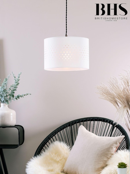 BHS White 30cm Laser Cut Shade (A86090) | £20