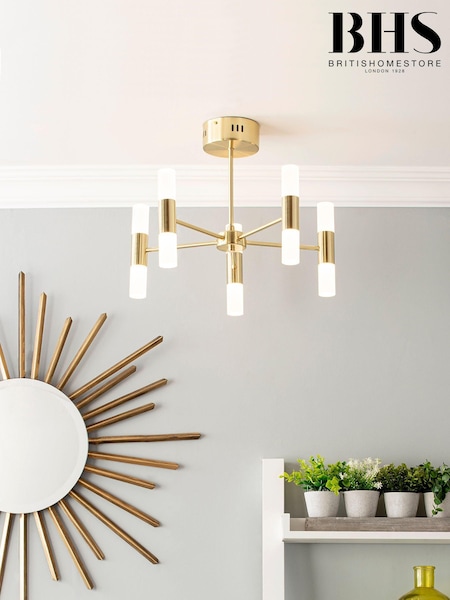 BHS Brass Lois Semi Flush Chandelier Light (A86129) | £160