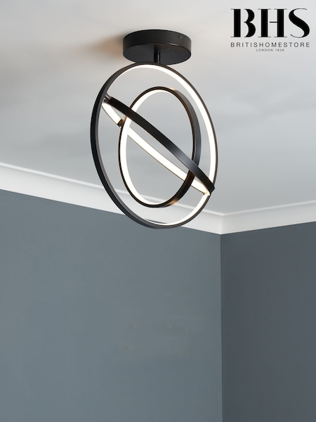 BHS Black Ingel 3 Rings Orbital LED Flush Ceiling Light (A86159) | £90