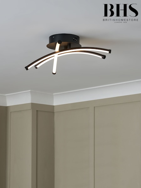 BHS Black Aalto Cross Over LED Flush Ceiling Light (A86161) | £85