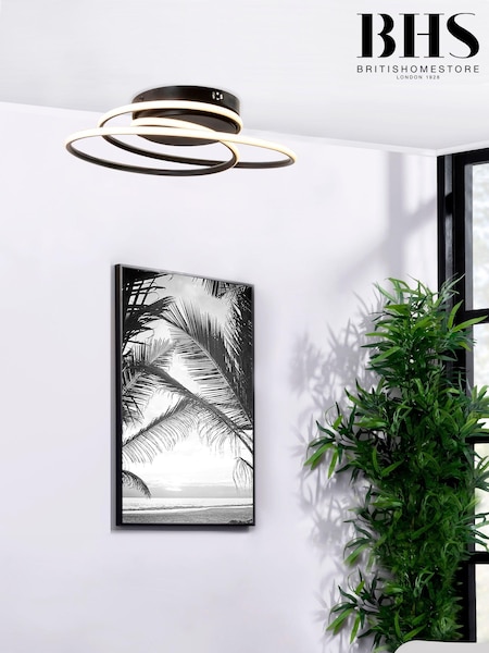 BHS Black Pei Rings LED Flush Ceiling Light (A86163) | £120
