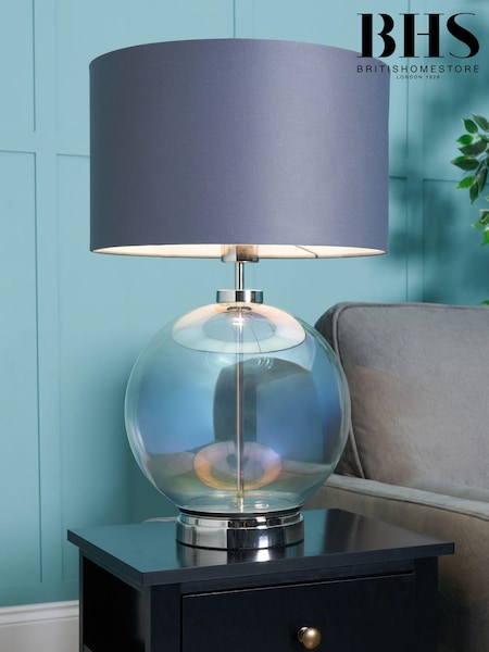 BHS Silver Large Glass Table Lamp (A87090) | £60
