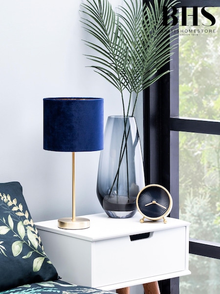 BHS Blue Velvet Table Lamp (A87095) | £28
