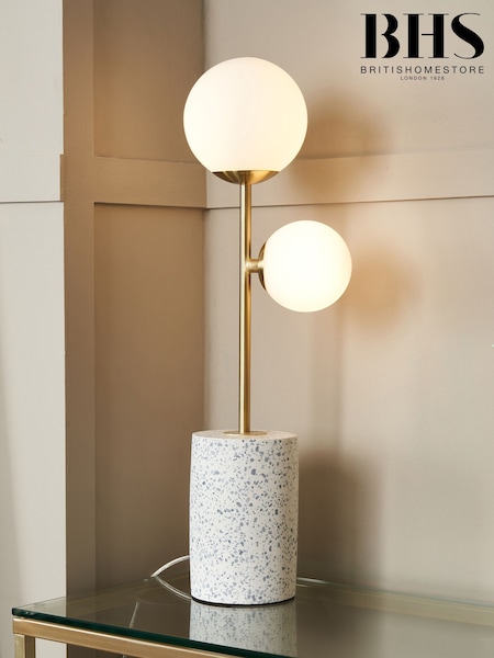 BHS White Forella Terrazzo Table Lamp (A87101) | £60