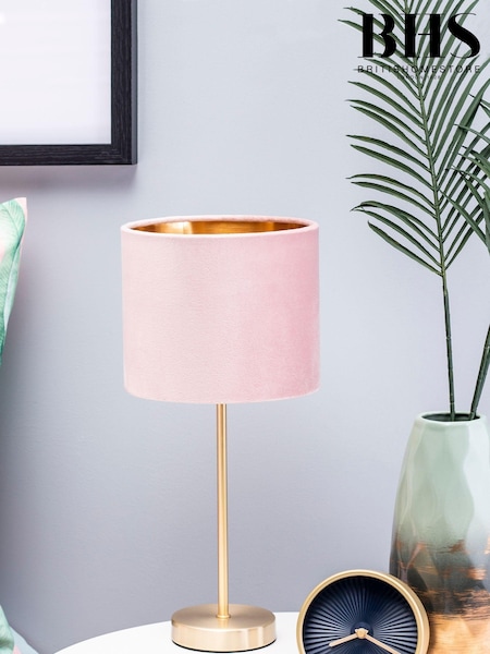 BHS Pink Velvet Table Lamp (A87102) | £28