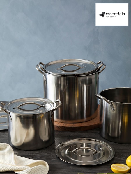 Essentials by Premier Silver Set of 4 Stainless Steel Stockpot (A87620) | £66