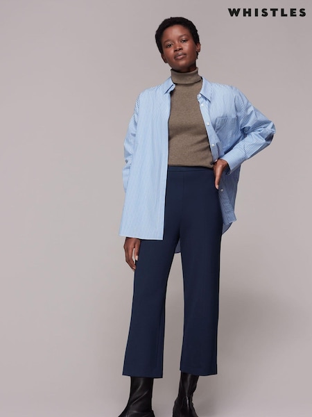 Whistles Blue Camilla Wide Leg Trousers (A87739) | £95