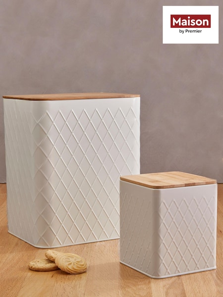 Maison by Premier Cream Rhombus Storage Canister (A88468) | £24