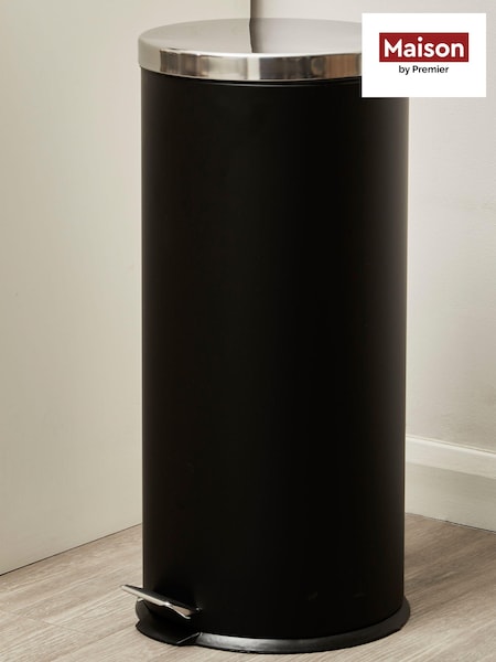 Maison by Premier Black 30Ltr Pedal Bin Matte Black (A88481) | £65
