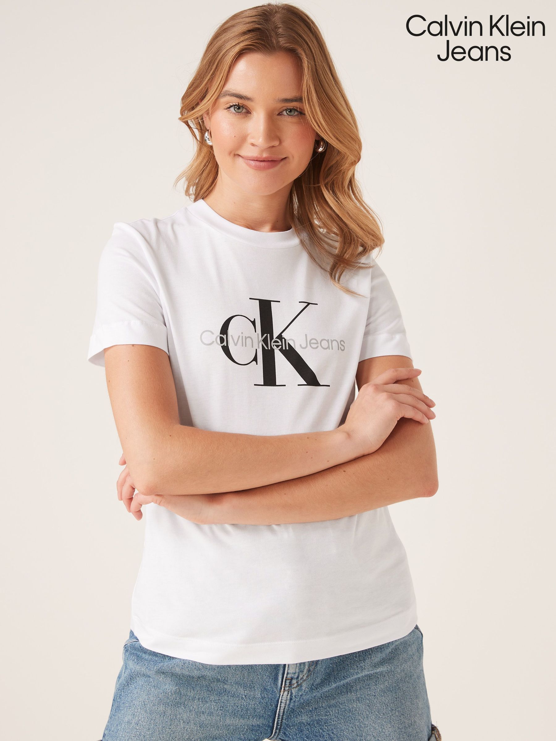 Womens grey calvin klein t shirt outlet