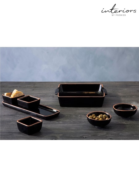Interiors by Premier Set of 3 Black Calisto Dishes (A89134) | £30