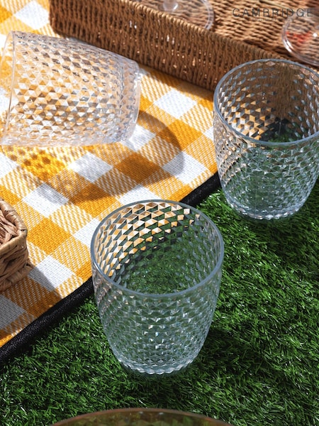 Cambridge Clear Shatterproof Fete Diamond Design 4 Piece Tumbler Set (A90953) | £12