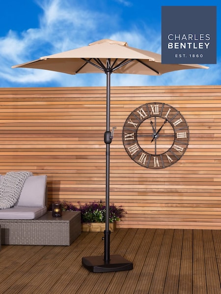 Charles Bentley Beige 2m Garden Patio Market Umbrella (A92111) | £50