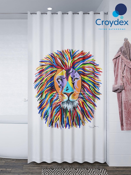 CROYDEX White Lewis McZoo Antibac Shower Curtain (A92443) | £46