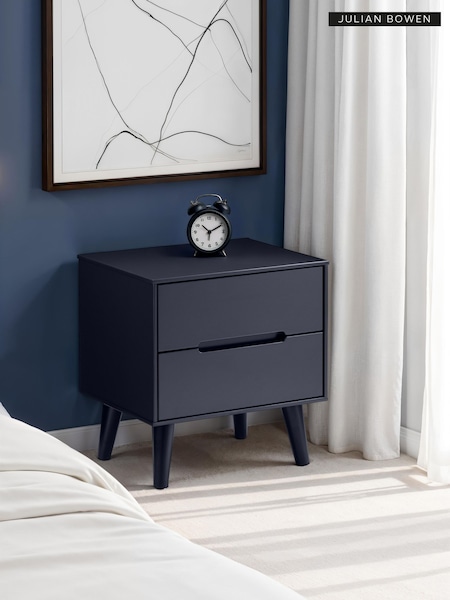 Julian Bowen Anthracite Black Alicia 2 Drawer Bedside Table (A92733) | £125