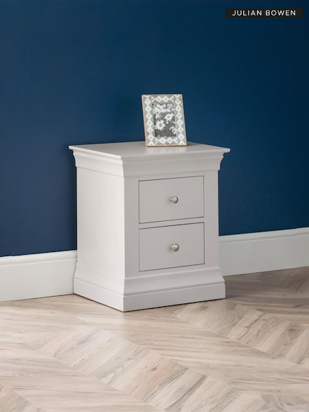 Julian Bowen Grey Clermont 2 Drawer Bedside Table (A92739) | £205