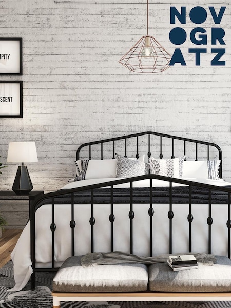 Novogratz Black Bushwick Metal Bed Frame (A93680) | £203 - £235