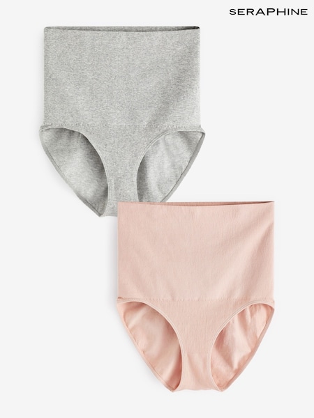 Seraphine Grey & Blush Pink Post Maternity Shaping Briefs –Twin Pack (A93782) | £29