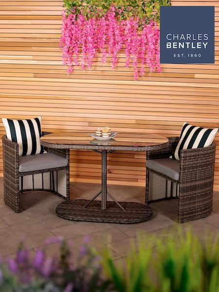 Charles Bentley Grey Garden St Tropez Rattan Bistro Set (A94388) | £495