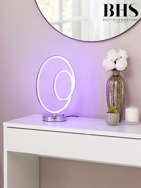 BHS Chrome Renzo RGB LED Table Lamp (A95696) | £42