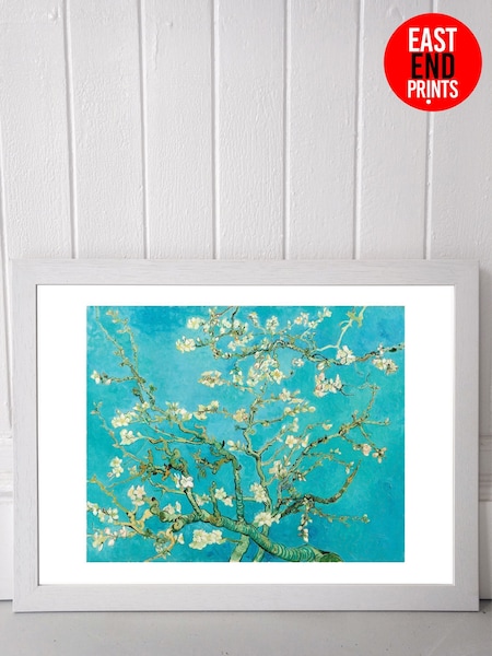 East End Prints Teal Blue Almond Blossom Print by Vincent Van Gogh (A96028) | £50 - £130