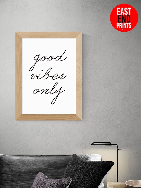 East End Prints White Good Vibes Only Print by Rafael Farias (A96054) | £50 - £130