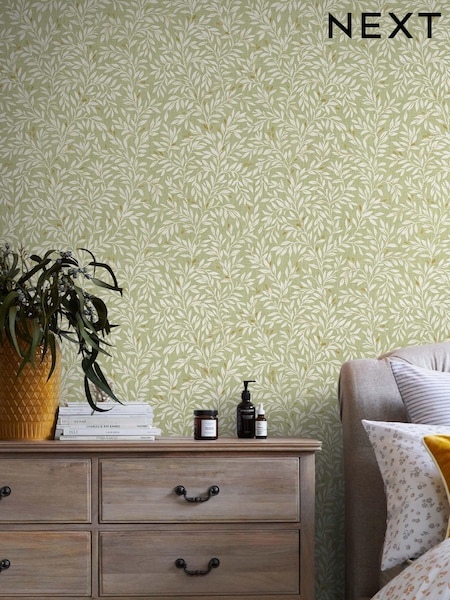 Green Ditsy Leaf 10M Wallpaper (A97595) | £32