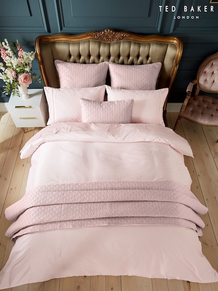 Ted Baker Pink Silky Smooth Plain Dye 250 Thread Count 100% Cotton Duvet Cover (A97783) | £65 - £105
