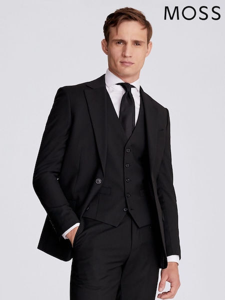 MOSS Black Tailored Stretch Suit (A98588) | £119