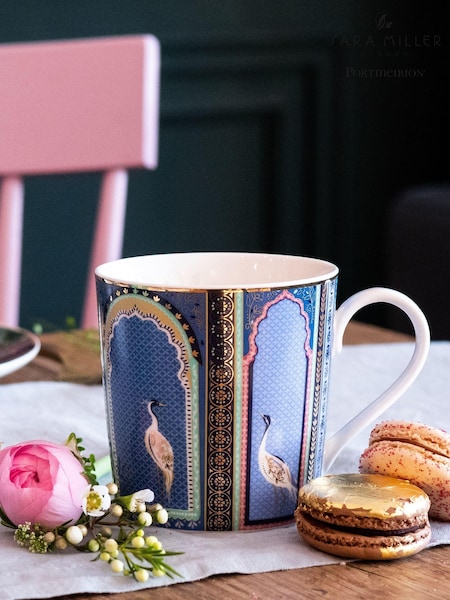 Sara Miller Blue Portmeirion Lattice Windows Mug (A98771) | £19