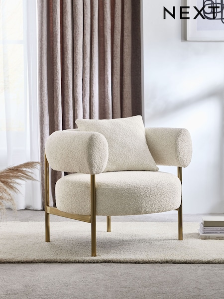 Casual Boucle Oyster Natural Aleia Accent Chair (A98971) | £275