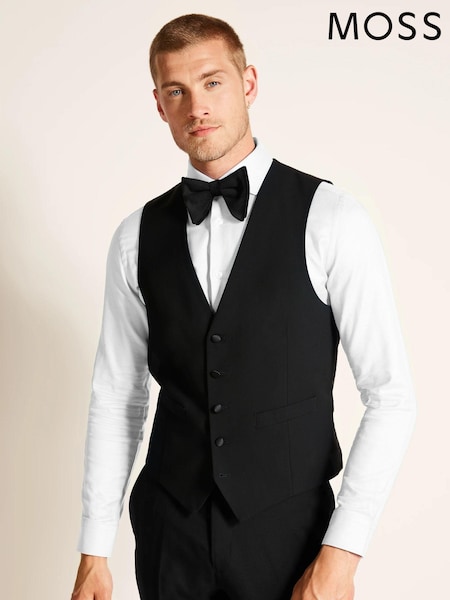MOSS Black Tailored Fit Dress Waistcoat (A99314) | £120