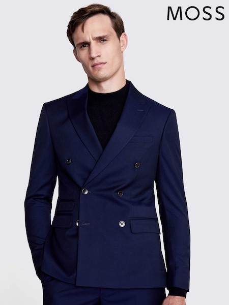 MOSS Ink Blue Stretch Slim Fit Suit Jacket (A99322) | £119