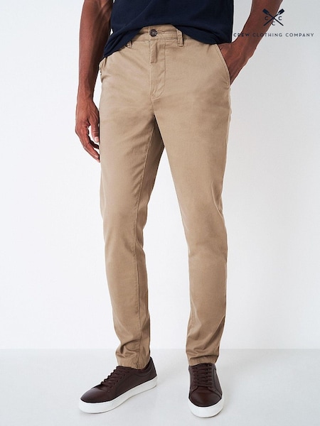 Crew Clothing Company Blue Grey Slim Chinos Trousers (A99411) | £65