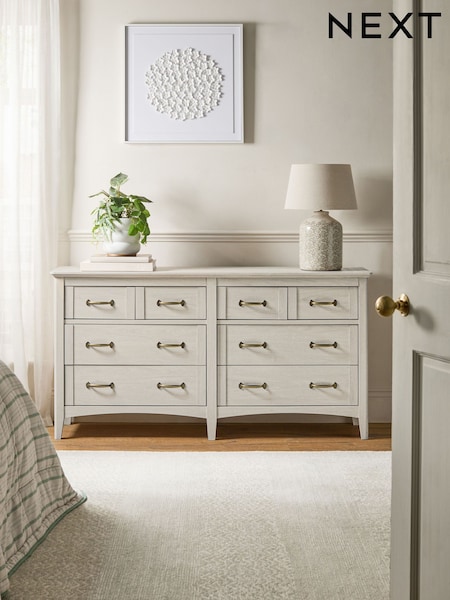 Grey Oakham Oak Effect 8 Drawer Chest of Drawers (AA0168) | £575