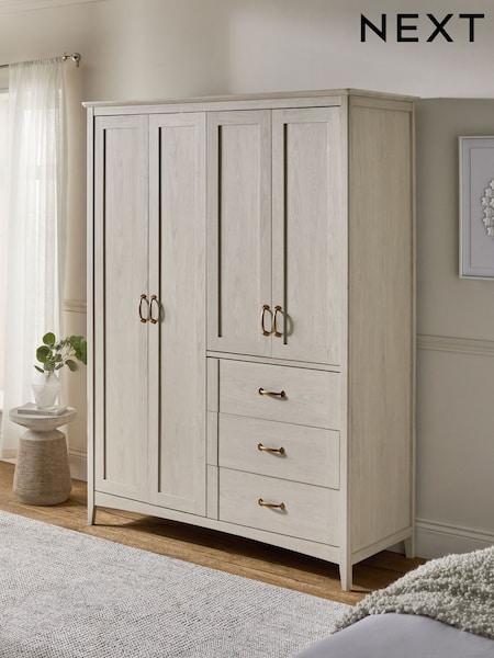 Grey Oakham Oak Effect 4 Door Wardrobe (AA0177) | £850