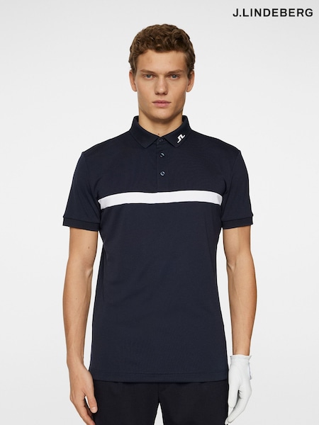 J.Lindeberg Navy Golf Jeff Polo Shirt (AA0308) | £75