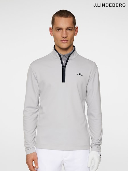 J.Lindeberg Grey Golf Clide Quarter Zip Sweatshirt (AA0315) | £100