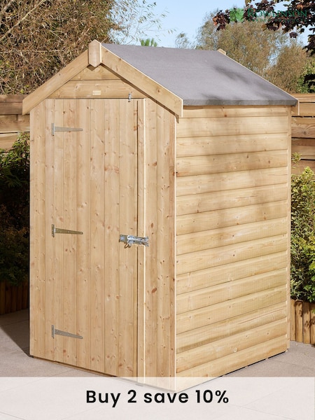 Rowlinson Natural Shiplap Apex Single Door 4 x 4ft Garden Shed (AA0349) | £464