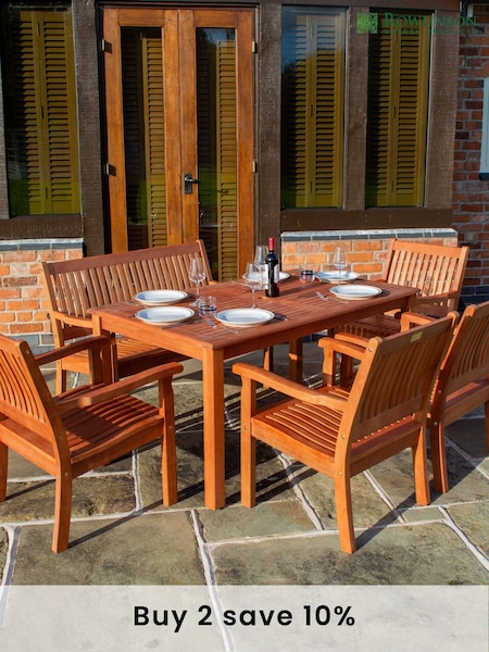 Rowlinson Honey Brown Willington 6 Seat Rectangular Garden Dining Set (AA0355) | £870