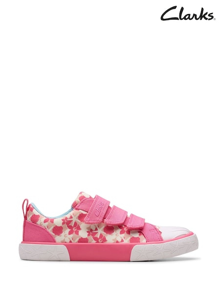 Clarks Pink Standard Fit (F) Foxing Shell Kid Canvas (AA0379) | £30 - £34