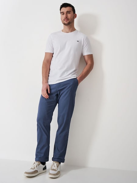 Crew Clothing Company Blue Straight Leg Heritage Chinos (AA0417) | £65