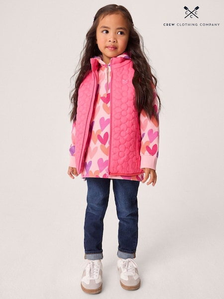 Crew Clothing Pink Shower-Resistant Quilted Gilet (AA0431) | £32 - £40