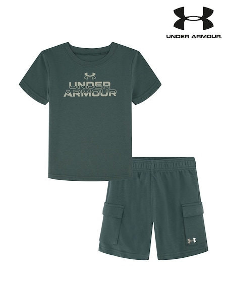 Under Armour Green Cargo T-Shirt and Shorts Set (AA0528) | £36