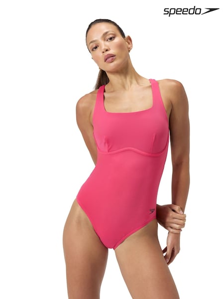 Speedo Pink Flex Band Swimsuit with Built in Swim Bra (AA0588) | £55