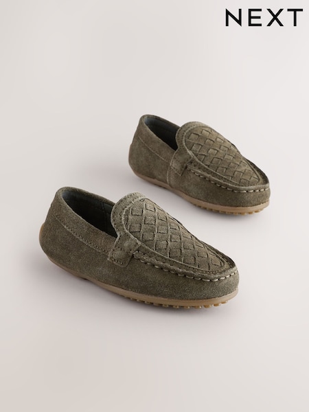 Green Standard Fit (F) Suede Slip-Ons Loafers Shoes (AA0643) | £26 - £30