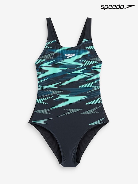 Speedo Green Hyperboom Placement Muscleback Swimsuit (AA0695) | £42